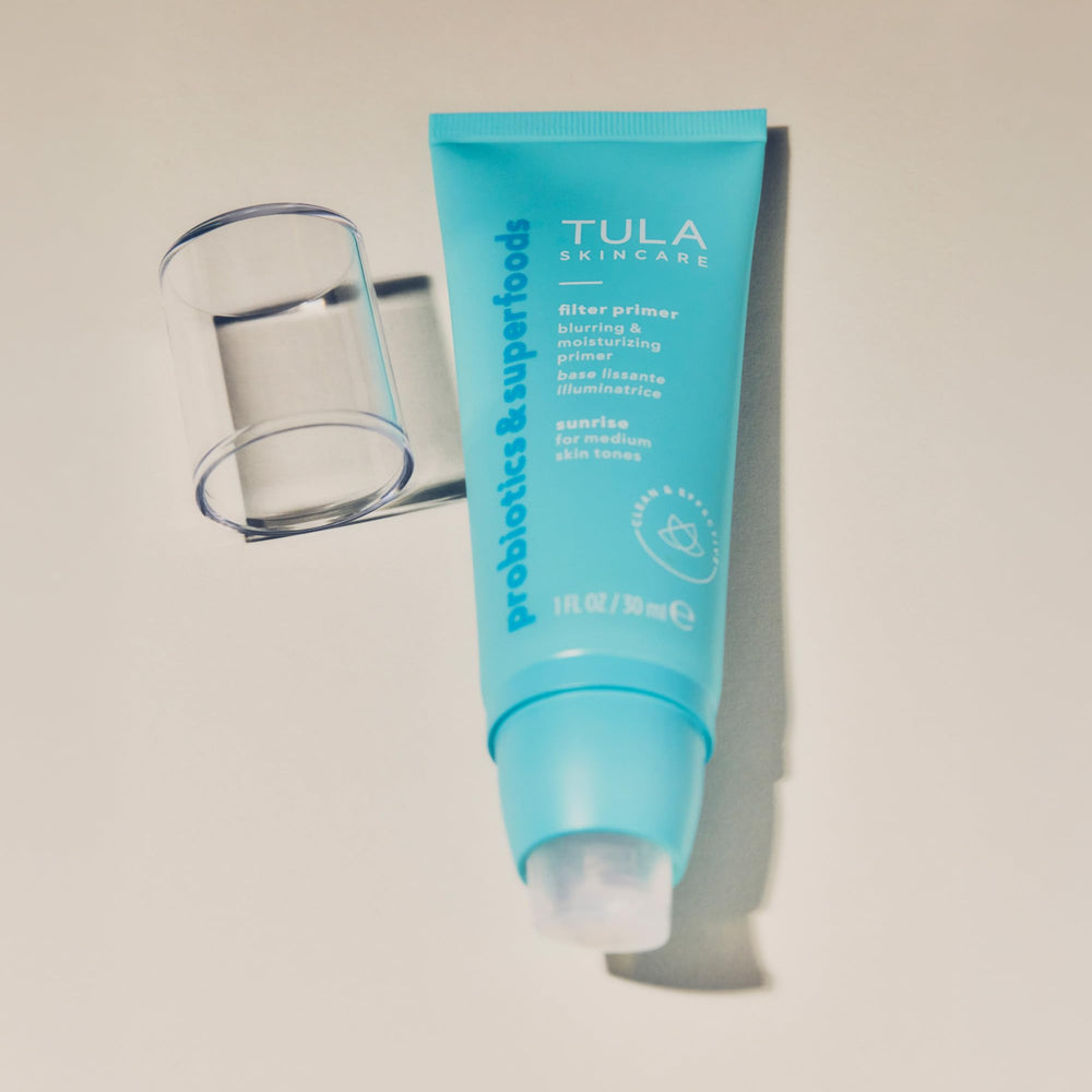 TULA Luna glow after priming hints at makeup-ready radiance.