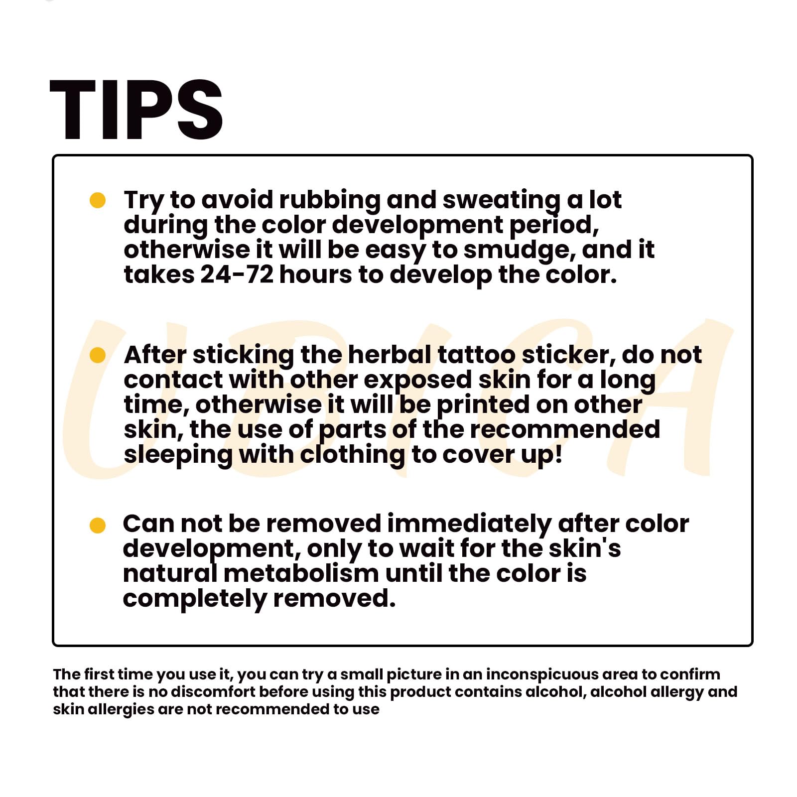 UBICA cherry blossom tattoo set suitable for sensitive skin