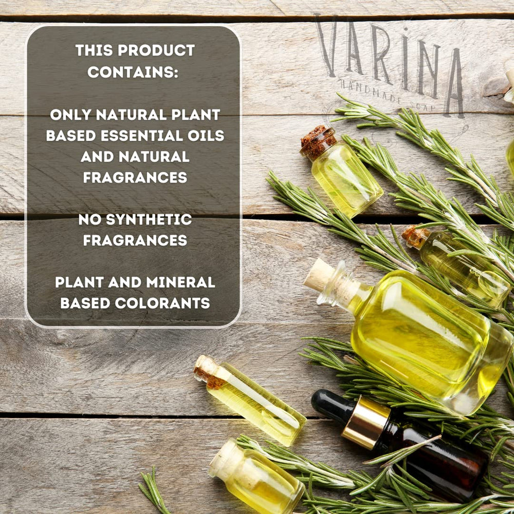 Varina Burnt Orange Patchouli soap packaging emphasizes sustainable, recyclable materials