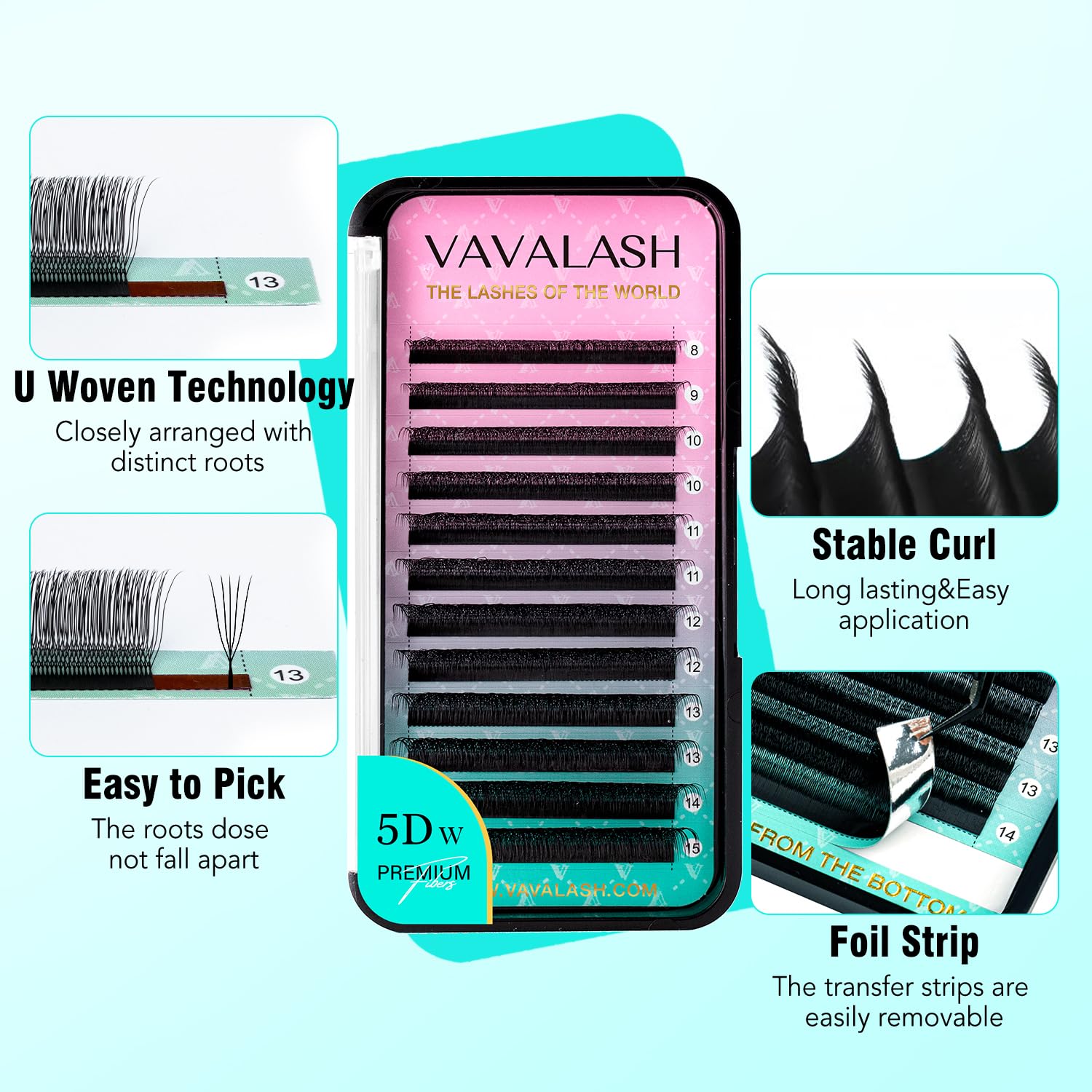 VAVALASH U 5D lashes offering fluffy natural-volume in matte black.