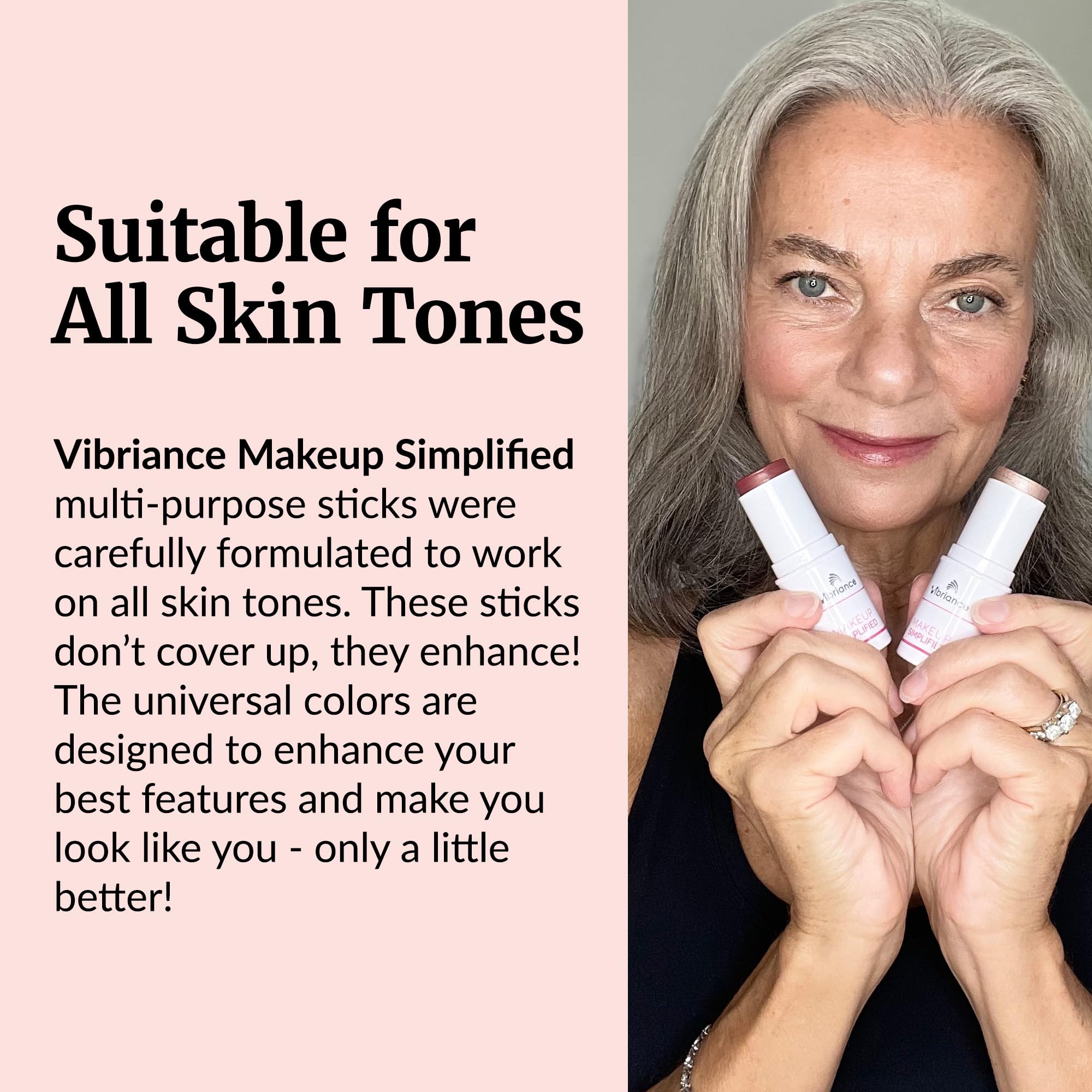 Vibriance Mature skin-friendly formula highlights texture and radiance without heaviness.