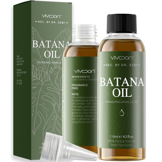 Vivccon Batana Oil bottle showing pure formula for hair care