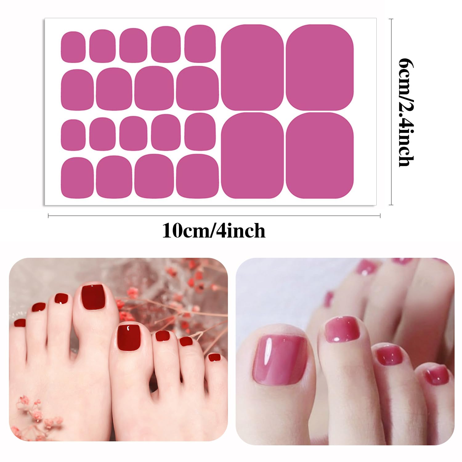 WOKOTO purple toe nail strips for vibrant pedicure color.