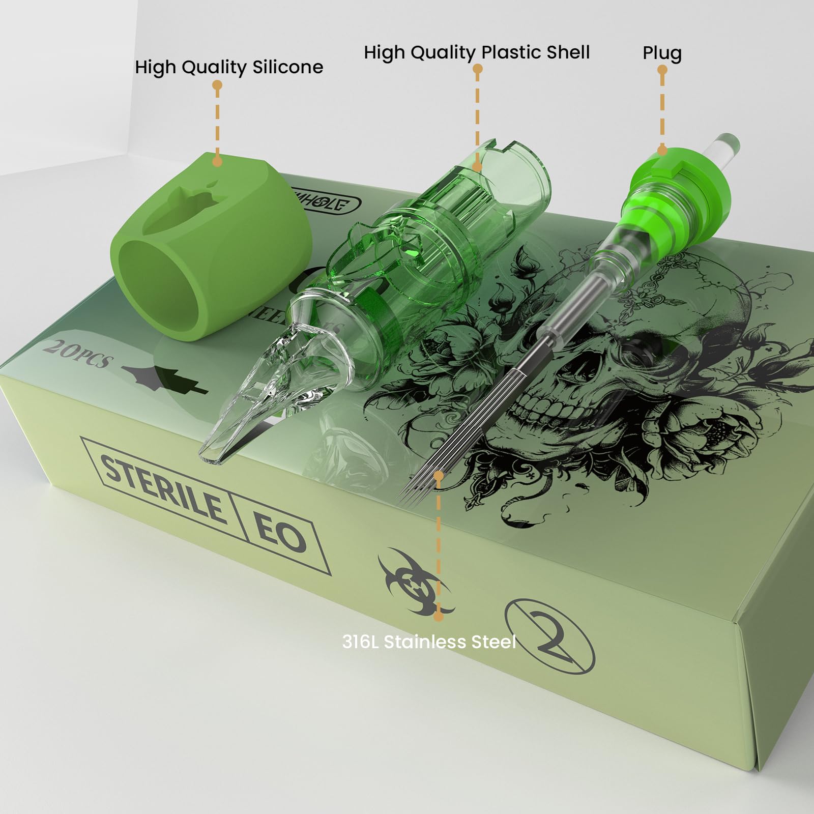 Wormhole Tattoo compatible with standard tattoo guns for lining and shading