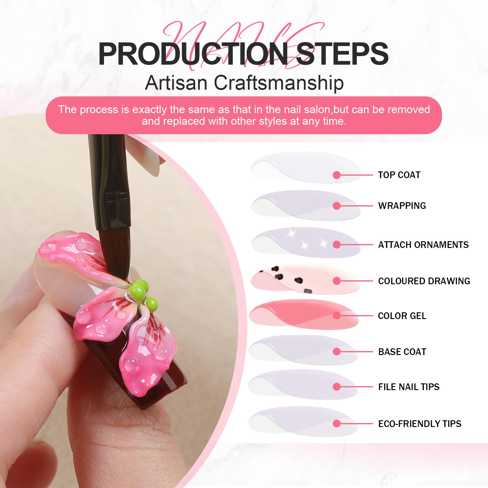 XGV glossy nude-pink and green design adds versatile style to manicure
