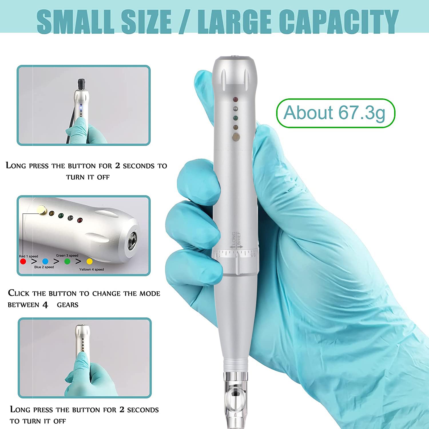 Ybeauty 15 cartridge needles set enables varied brow line densities.